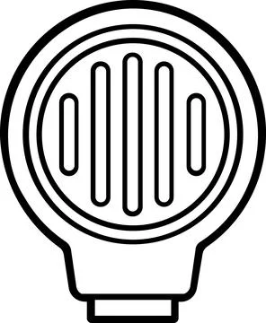 Optical snoot spotlight iris line art icon Ilustração Stock