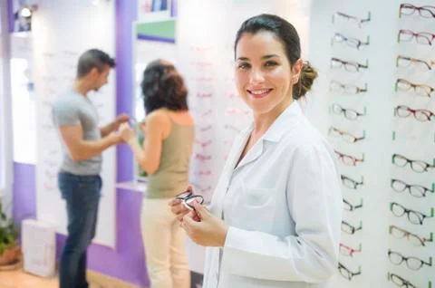 Optical store Stock Photos