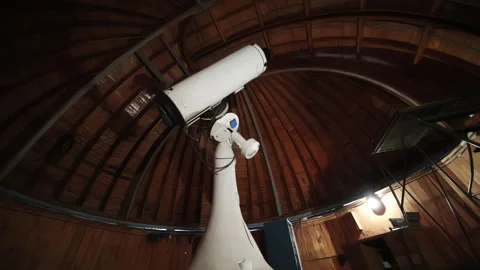 Optical telescope in the observatory tower Stock Footage 253628066