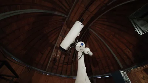 Optical telescope in the observatory tower Stock Footage 253629355