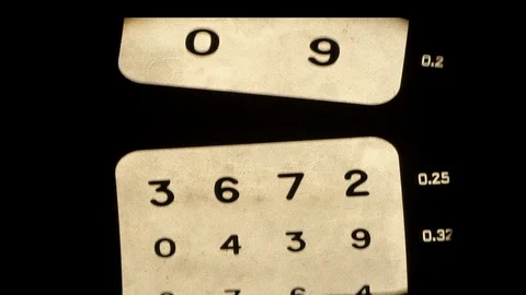 Optical test sheets for testing acuity and vision Stock Footage 96162414