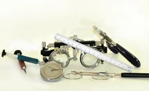Optical tools for measuring glasses Stock-Fotos