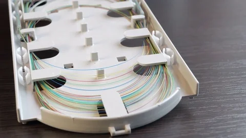 Optical tray on the table Stock Footage 69857249