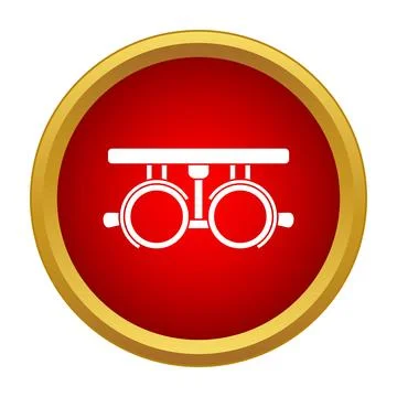 Optical trial frame for eye vision testing icon 스톡 일러스트