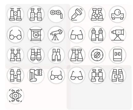 Optical Ultimate Vector Package with 25 128x128 Regular Line Pixel Aligned .. Illustrazione stock