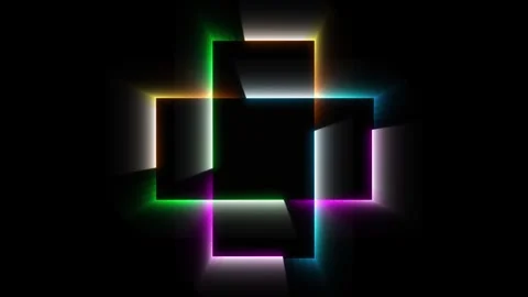 Optical zoom effect with blurred lines drawing around symbol square. Colorfu Stock Footage 249098855