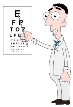 Optician with chart Stock Illustration