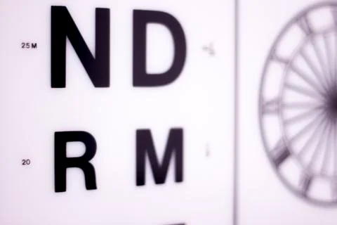 Optician eye test chart Stock Photos