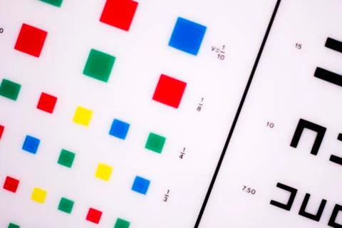 Optician eye test chart Stock Photos