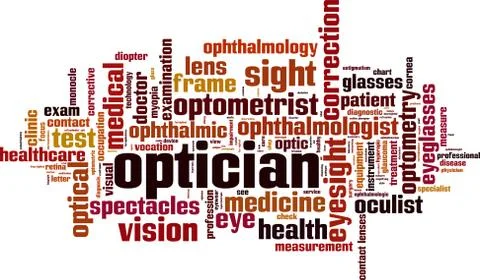 Optician word cloud Stock Illustration