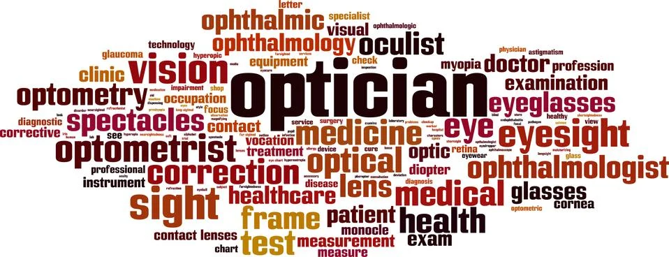 Optician word cloud Stock Illustration