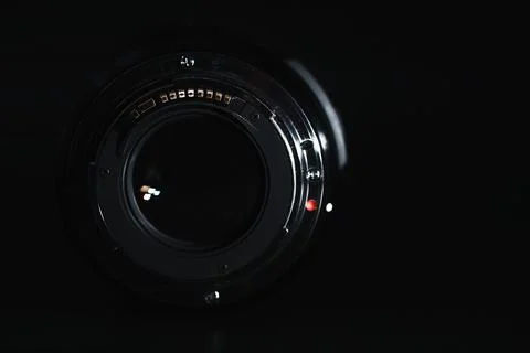 Optics to the camera on the operators desk. Flare in the glass of a photo l.. 스톡 사진
