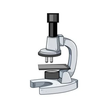 Optics microscope cartoon vector illustration Stock Illustration