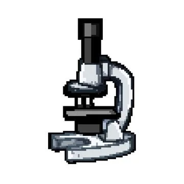 Optics microscope pixel art vector illustration Stock Illustration