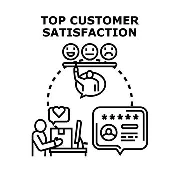 Optimal customer satisfaction feedback and client review Stock Illustration
