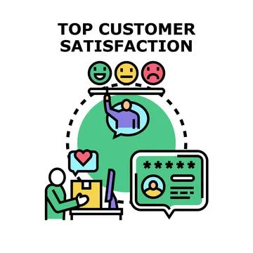 Optimal customer satisfaction feedback and client review Stock Illustration