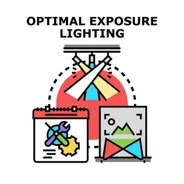 Optimal exposure lighting concept creating visual media Stock Illustration