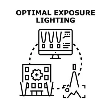 Optimal exposure lighting creative development process Illustrazione stock