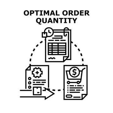 Optimal order quantity calculation for inventory management strategy Stock Illustration