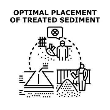 Optimal placement of treated sediment vector illustration Stock Illustration