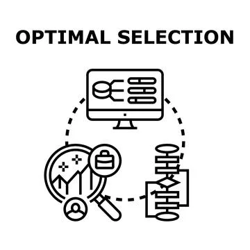 Optimal selection vector analyzing business data strategy イラスト素材