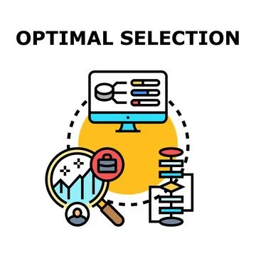 Optimal selection vector analyzing business data strategy Stock Illustration