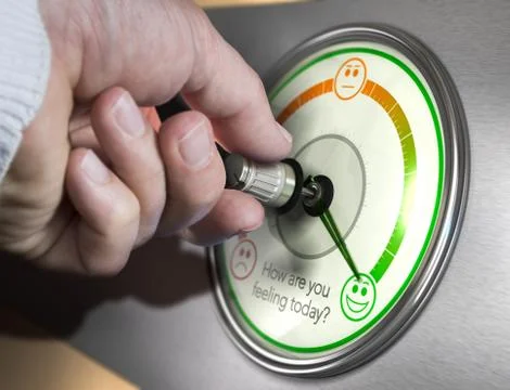 Optimism indicator, Optimistic Mood Concept Stock Illustration