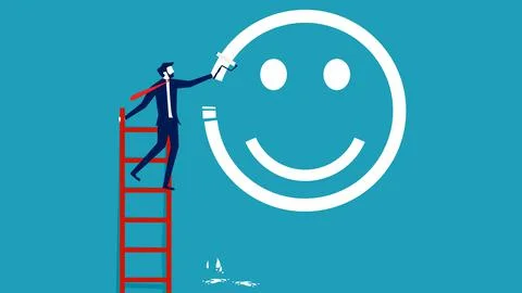 Optimism or positivity. emotional intelligence. business concept. vector Stock Illustration