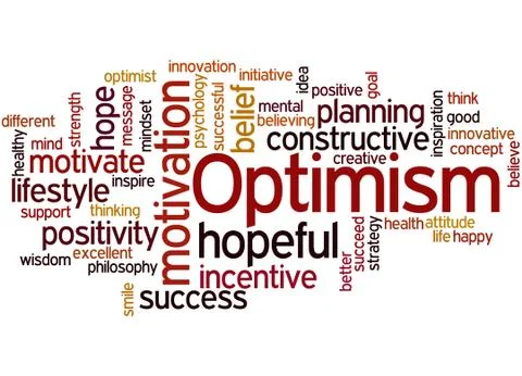 Optimism, word cloud concept Stock Illustration