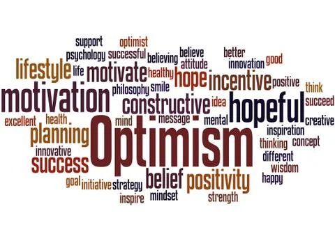 Optimism, word cloud concept Stock Illustration