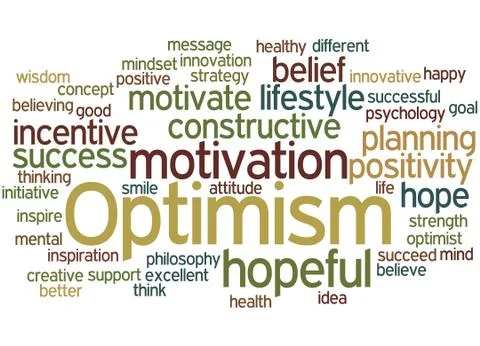 Optimism, word cloud concept Stock Illustration