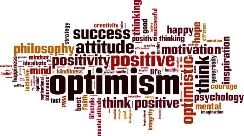 Optimism word cloud Stock Illustration