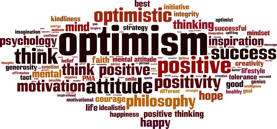 Optimism word cloud Illustrazione stock