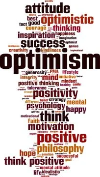 Optimism word cloud Stock Illustration
