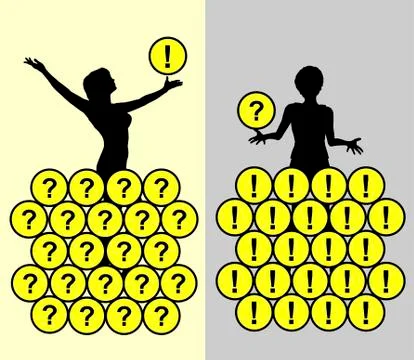 Optimist and Pessimist Stock Illustration