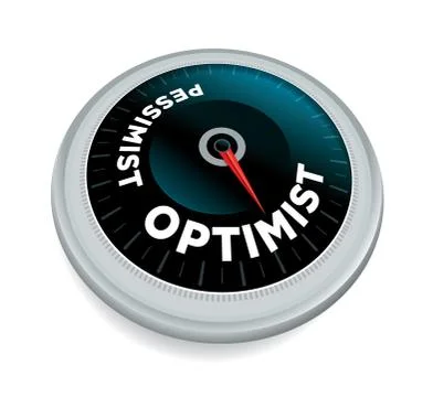 Optimist and Pessimist Meter Concept Illustration Stock Illustration
