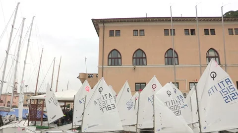 The optimist boats grouped Stock Footage 61100085