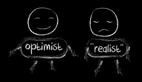 Optimist or realist Stock Photos