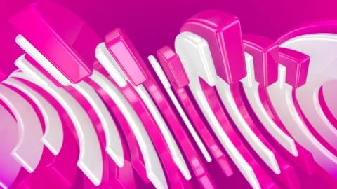 An optimistic 3d illustration of half round and rib looking plastic curvy bar Stock Illustration