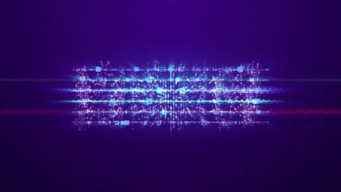 An optimistic 3d illustration of narrow red and celeste musical spirals with  Stock Illustration