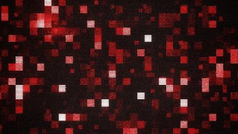 An optimistic 3d illustration of shimmering red, white and purple squares in  Ilustración de archivo