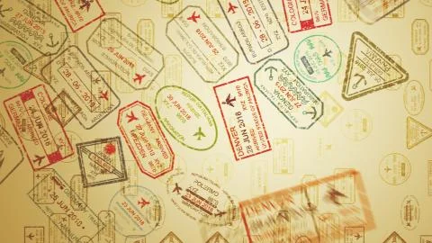 An optimistic 3d illustration of triangular, round and rectangular travel sta イラスト素材