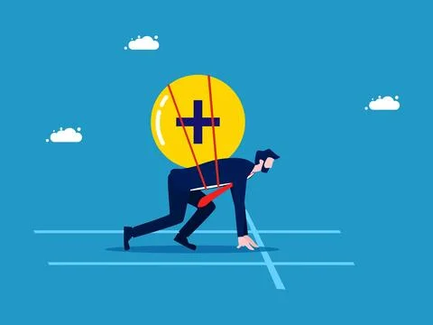 Optimistic and advantageous. Businessman preparing to start work happy Stock Illustration