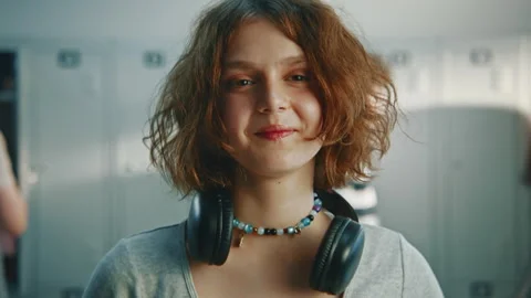 Optimistic, Bright Young Female Student With Friendly Look and Fashionable Video stock 342033362