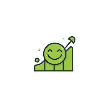 Optimistic growth illustration with smiling face, chart pointing upwards re.. Stock Illustration