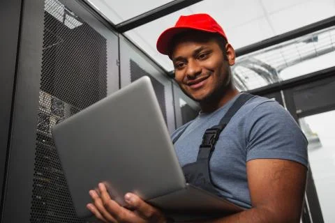 Optimistic IT engineer maintaining framework Foto stock