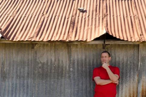 Optimistic man thinking of tomorrow. Stock Photos