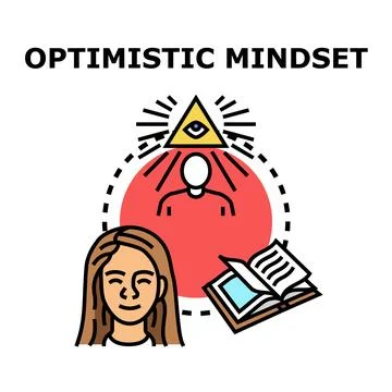 Optimistic mindset developing personal growth and positive thinking Stock Illustration