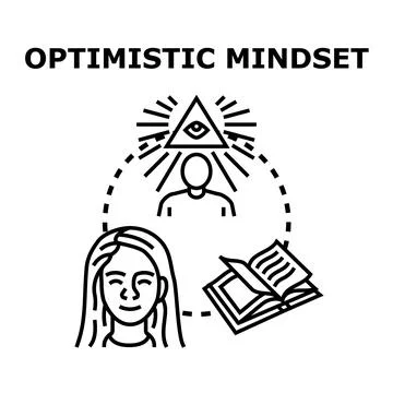 Optimistic mindset developing personal growth and positive thinking Stock Illustration