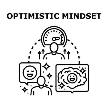 Optimistic mindset developing positive thinking and growth Stock Illustration